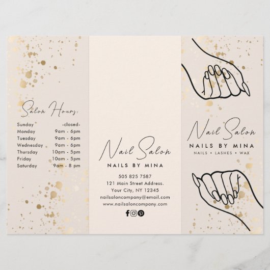 中立金ゴールド仕様ネイルサロン価格表パンフレット (正面)