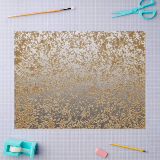 中立Goldishおよび銀色のある調子を与えられた抽象的なパチパチ鳴る音 薄葉紙 (クラフト)