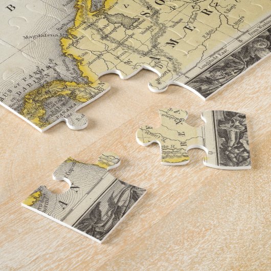 中米メキシコの地図 ジグソーパズル (側面)