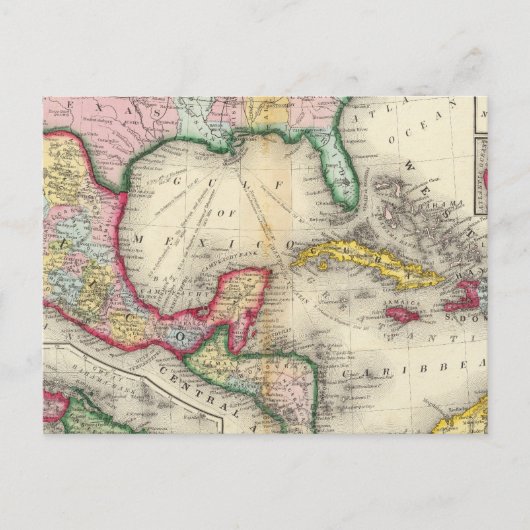 中米メキシコの地図 ポストカード (正面)