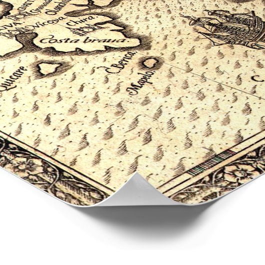 中米古代地図 ポスター (角)