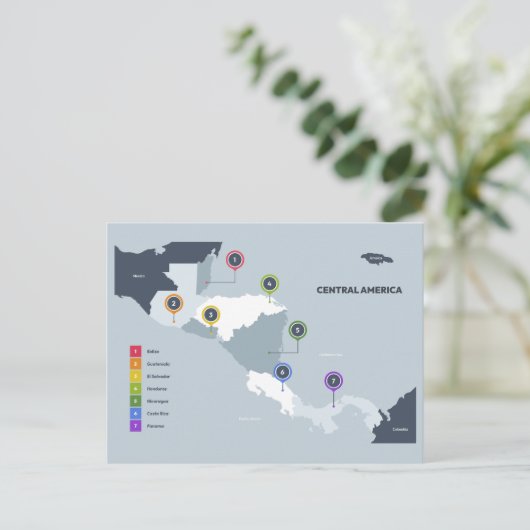 中米地図 ポストカード (スタンド正面)