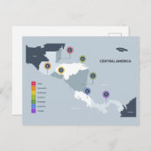 中米地図 ポストカード (正面/裏面)