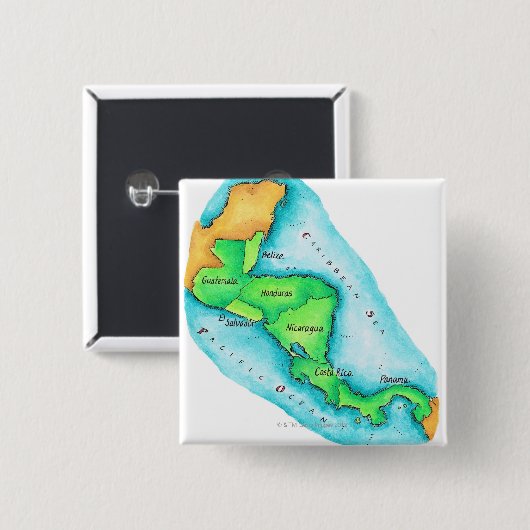 中米地図 缶バッジ (正面&裏面)