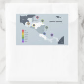 中米地図 長方形シール (バッグ)