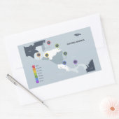 中米地図 長方形シール (封筒)