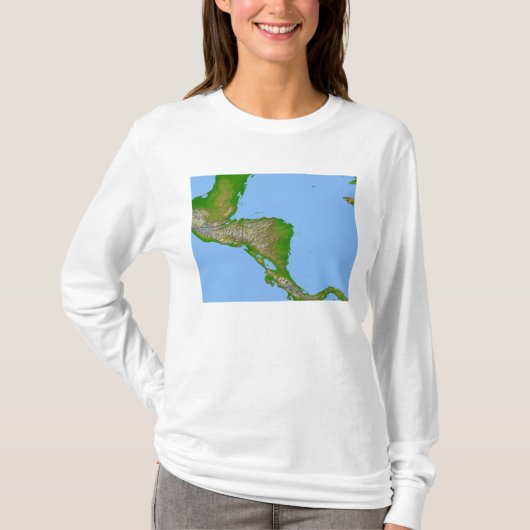 中米地形図 Tシャツ (正面)