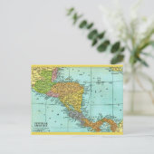 中米大陸のヴィンテージマップポストカード ポストカード (スタンド正面)