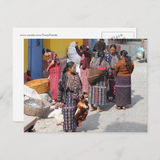 中米市場 – グアテマラ市場 ポストカード (正面/裏面)