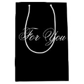 中級黒デザイナー抱き枕 ミディアムペーパーバッグ (正面)