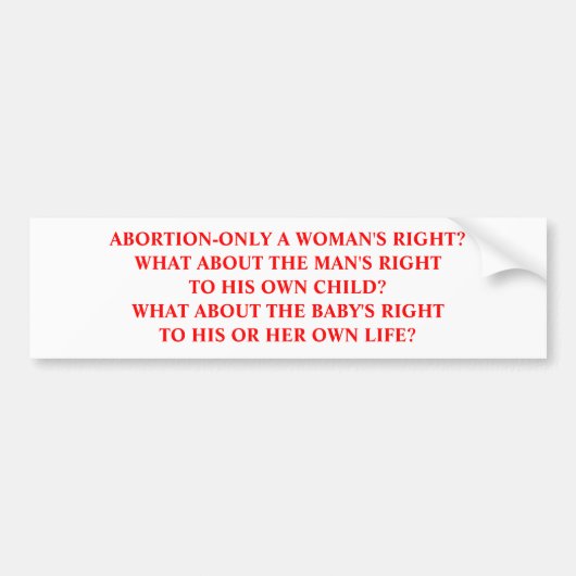 中絶ないちょうど女性の右のバンパーステッカー バンパーステッカー (正面)