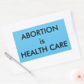 中絶は健康気に女子権利の青 長方形シール (封筒)