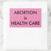中絶は健康気に女子権利ピンク 長方形シール (バッグ)