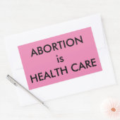 中絶は健康気に女子権利ピンク 長方形シール (封筒)