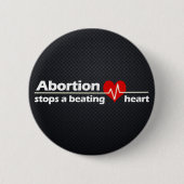 中絶は妊娠中絶反対打つハートをストップ 缶バッジ (正面)