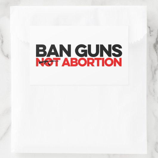 中絶をしない銃を禁止する 長方形シール (バッグ)