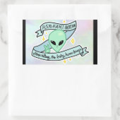 中絶ステッカーに対するエイリアン 長方形シール (バッグ)