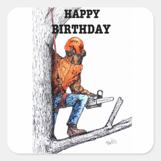 中絶ツリー外科医誕生日プレゼント。 スクエアシール (正面)