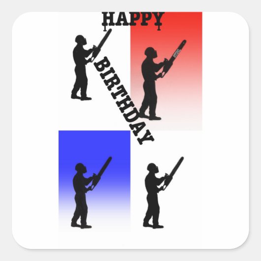 中絶ツリー外科医誕生日プレゼント。 スクエアシール (正面)