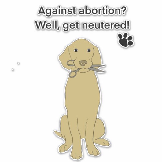 中絶ユーモアのある権 シール (正面)