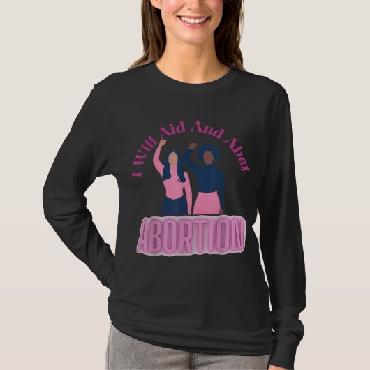 中絶女性の権利デザインを援助し幇助する Tシャツ (正面)