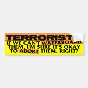 中絶対Waterboarding バンパーステッカー
