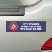 中絶Bumperstickを支持してあるHypocritial バンパーステッカー (車上)
