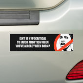 中絶Bumperstickを支持してあるHypocritial バンパーステッカー (車上)