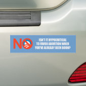 中絶Bumperstickを支持してあるHypocritial バンパーステッカー (車上)