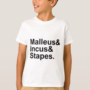 中耳の3つの骨 ツチ骨・キヌタ骨・アブミ骨 Tシャツ