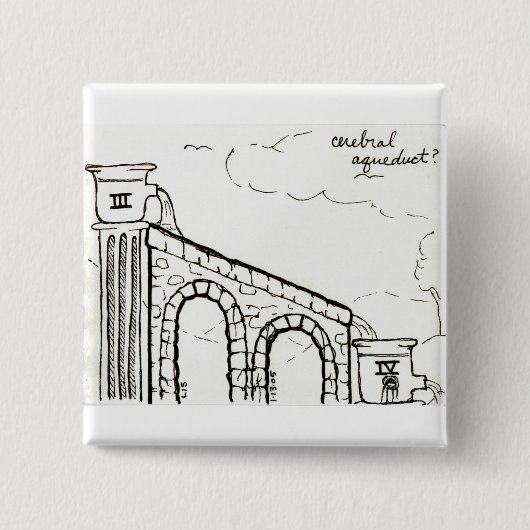 中脳水道ボタン 缶バッジ (正面)