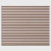 中茶色と白のストライプ紙 ラッピングペーパー (フラット)