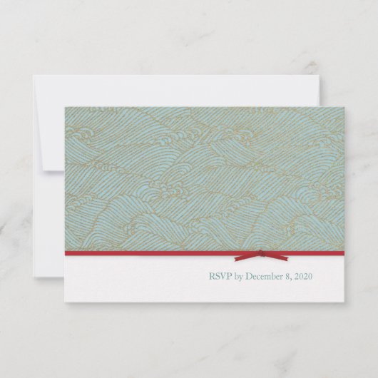 中華のダブルハピネス 返信葉書セット 出欠カード (正面)