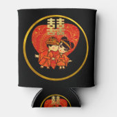 中華ウェディングギフトパーティー用品 - かわいいカップル 缶クーラー (正面)