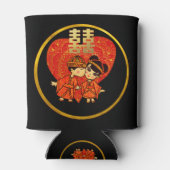 中華ウェディングギフトパーティー用品 - かわいいカップル 缶クーラー (裏面)