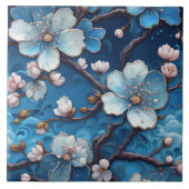 中華料理さくらんぼ花日本のフローラ タイル (正面)