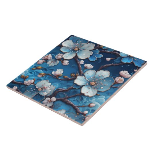 中華料理さくらんぼ花日本のフローラ タイル (側面)