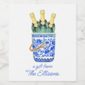 中華料理のウオーターカラーワインアイスバケツ ワインラベル (シングルラベル)