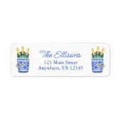 中華料理のウオーターカラーワインバケット差出人住所 ラベル (正面)