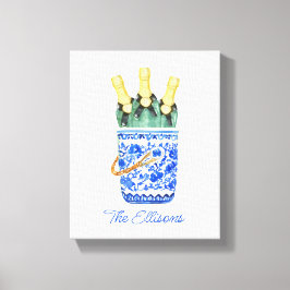 中華料理のウオーターカラーワインバケット キャンバスプリント