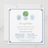 中華料理のシックなボクウッド結婚のリハーサルディナー 招待状 (正面)