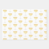 中華料理の水色ワインバケットラッピング紙 ラッピングペーパーシート (正面2)