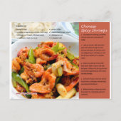 中華料理の激辛エビのレシピ ポストカード (正面)