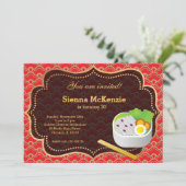 中華料理の誕生日パーティー 招待状 (スタンド正面)