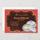 中華料理の誕生日パーティー 招待状 (正面/裏面)