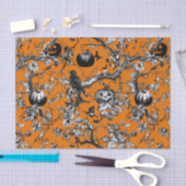 中華料理ハロウィンカラス&ジャック・オランタンパターン 薄葉紙 (クラフト)