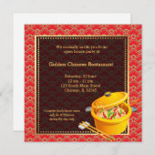 中華料理店グランドオープニング 招待状 (正面/裏面)