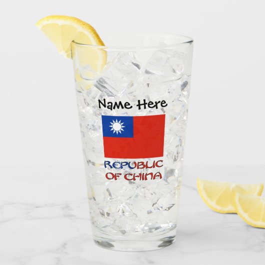 中華民国台湾国旗パーソナライズ タンブラーグラス (アイス正面)