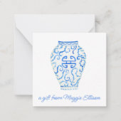 中華石見水彩ジンジャー花瓶ギフトエンクロージャー ノートカード (正面)