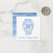 中華石見水彩ジンジャー花瓶ギフトエンクロージャー ノートカード (正面/裏面インサイチュ)